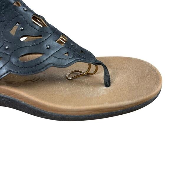 Rockport Ridge Sling Slingback Thongs Sandals Black Womens Shoes Studded sz 9 - Picture 2 of 16